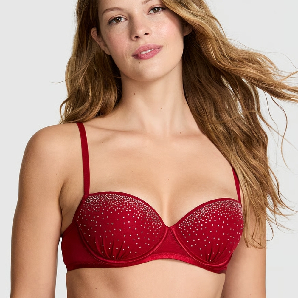 VS Red/Rhinestone Bra